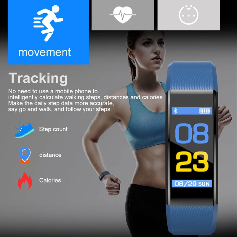 2019 BINSSAW Nou Ceas Inteligent Bărbați Femei Rata de Inima Monitorizarea Tensiunii Arteriale Fitness Tracker bratari Sport pentru ios android
