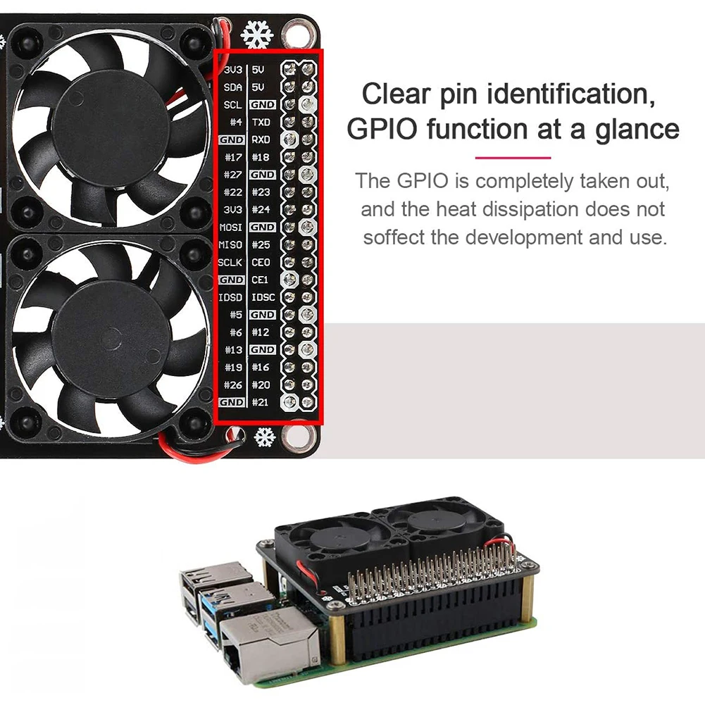 LED Dual Ventilatorului de Răcire Modul GPIO placă de Expansiune compatibil pentru Raspberry Pi 4 Model B 3B+/3B/4B