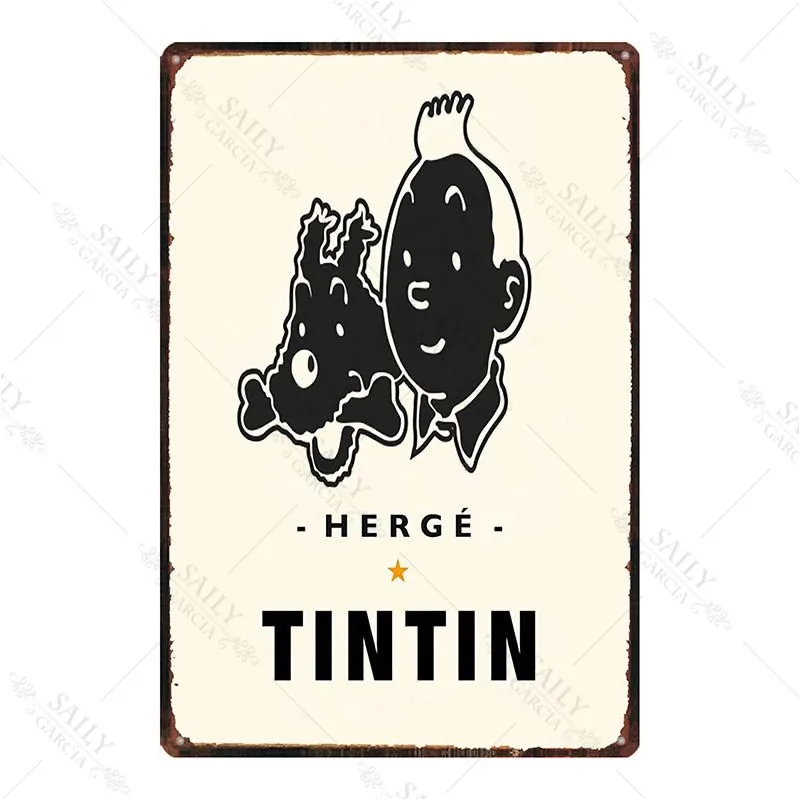 Stil Vintage Pub Semn de Metal Tintin Desene animate Plăci Pepinieră Decor Camera pentru Copii Perete din Metal Art Tintin Tin Semn pentru Camera de zi