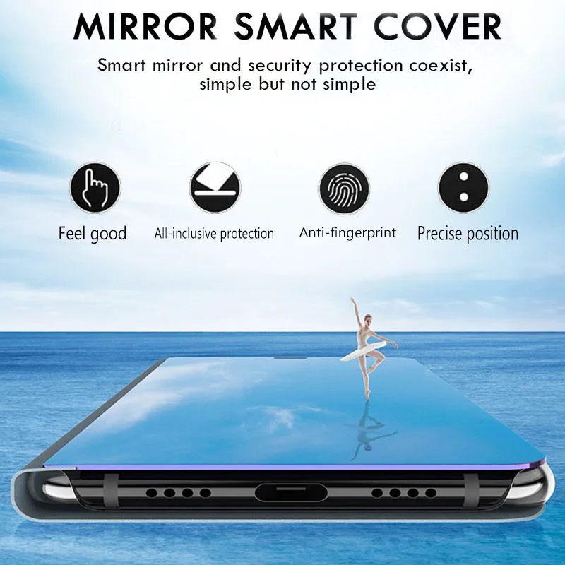 Pentru Realme 7 Pro Caz Smart Mirror Flip Magnetic Pentru a Acoperi Opus Realme 7Pro Realmi Realmy 7i 7 am Realme7 Stand de Carte de Telefon Coque