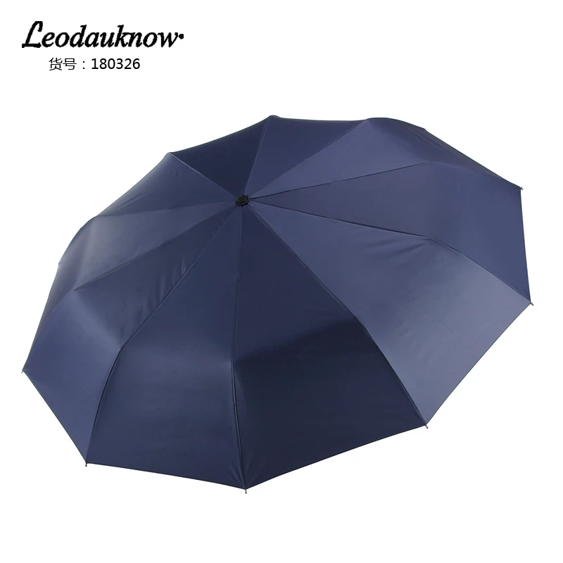 Leodauknow Windproof Pliere Automata de Lux Umbrela de Ploaie Rain Man Umbrela 10K Black Acoperite Umbrela