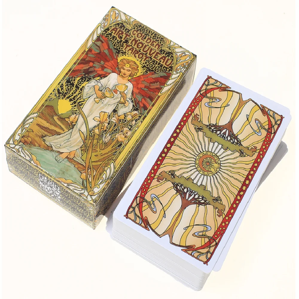 Fierbinte de vânzare de Aur în stil Art Nouveau tarot Oracle Carduri de Bord Punte Jocuri de Joaca Carti Pentru Joc de Petrecere