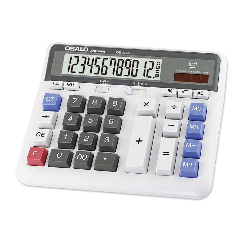 Banca Butoane Mari Birou Calculator de Calculator de Mari Cheie Muti-funcție de Calculator Baterie Calculator Solar de Alimentare Dual 12-bit Display