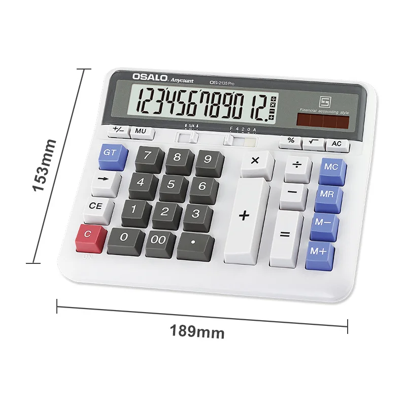Banca Butoane Mari Birou Calculator de Calculator de Mari Cheie Muti-funcție de Calculator Baterie Calculator Solar de Alimentare Dual 12-bit Display