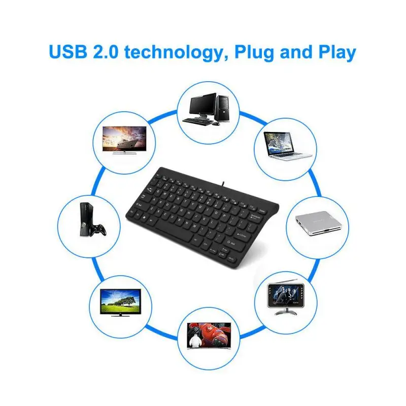 USB 2.0, Ultra Slim Portabil Mini Tastatura cu Fir Pentru PC Desktop Tableta Laptop 78 Chei Impermeabil Tastatura mai Nou În Stoc Fierbinte