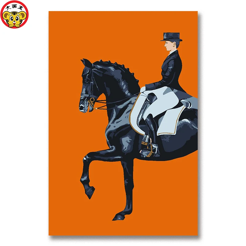 Home decor Pictura Simplu Royal Horse Cavaleri Galben Cavaleri Europeană Stil de Decorare Camera de zi