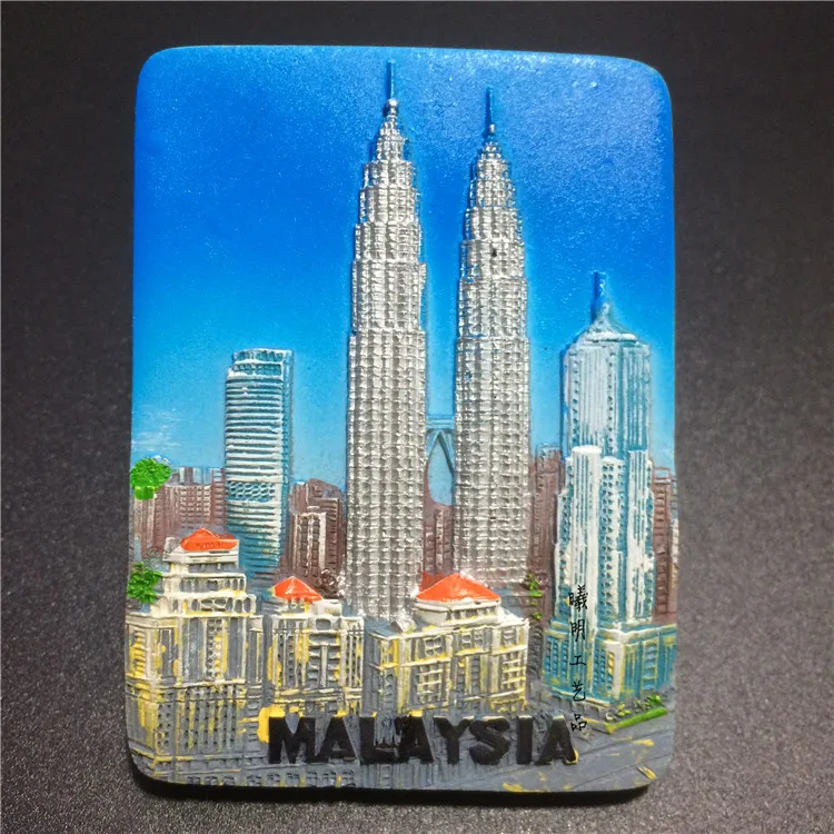 Malaezia 3D Magnet de Frigider Suveniruri Turistice din Kuala Lumpur Petronas Twin Towers Decorative Frigider Magnetic Sticker Cadou