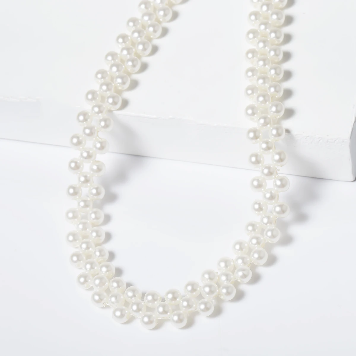 SHIXIN Farmece Multi Strat Simulat Rotund Perla Cravată Colier pentru Femei 2020 Moda Scurt Cravată Guler de Nunta Cadouri Bijuterii