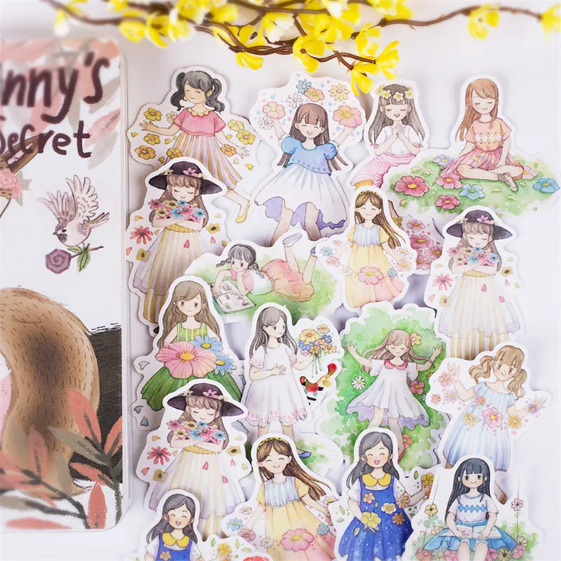 80buc/pachete de Autocolante frumoase fete de scrapbooking manual kawaii desene animate DIY jurnal Eticheta glonț jurnalul autocolant fata pegatinas
