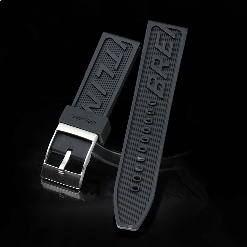 MERJUST Brand de Lux Silicon Cauciuc gros de trupa Ceas 22mm 24mm Negru Curea de Ceas Pentru navitimer/avenger/Breitling