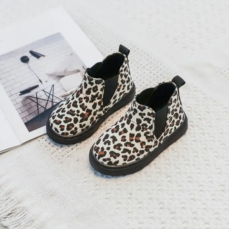 Copii cizme pentru copii fata sport casual pantofi Toamna iarna băiatul copii Martin Cizme glezna cu imprimeu de Leopard 1 2 3 4 5 6 ani