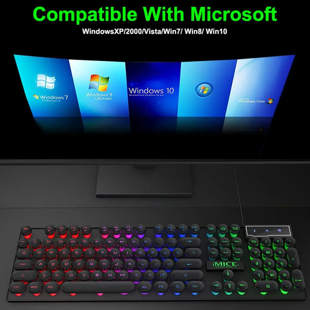 IMICE AK-800 Mechanial Tastatura 104 Taste RGB Gaming tastatura pentru Tablete Desktop Ergonomic impermeabil Tastatura cu Fir pentru Computer