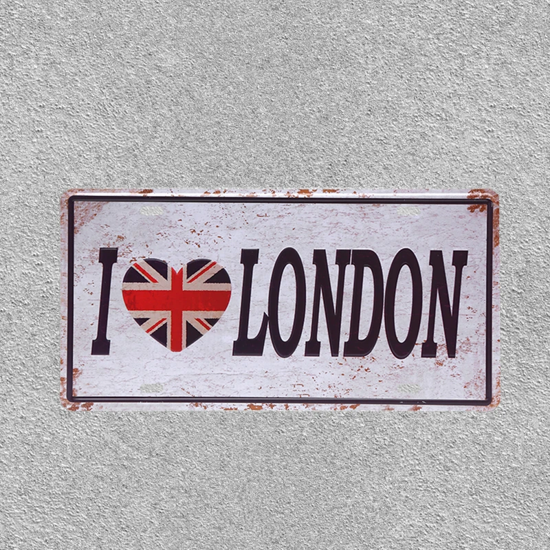 Drapelul Național Mașină De Înmatriculare De Franța, Australia, Londra, Brazilia Epocă Tin Semn Italia, Mexic, Canada Arta De Perete Metal Poster