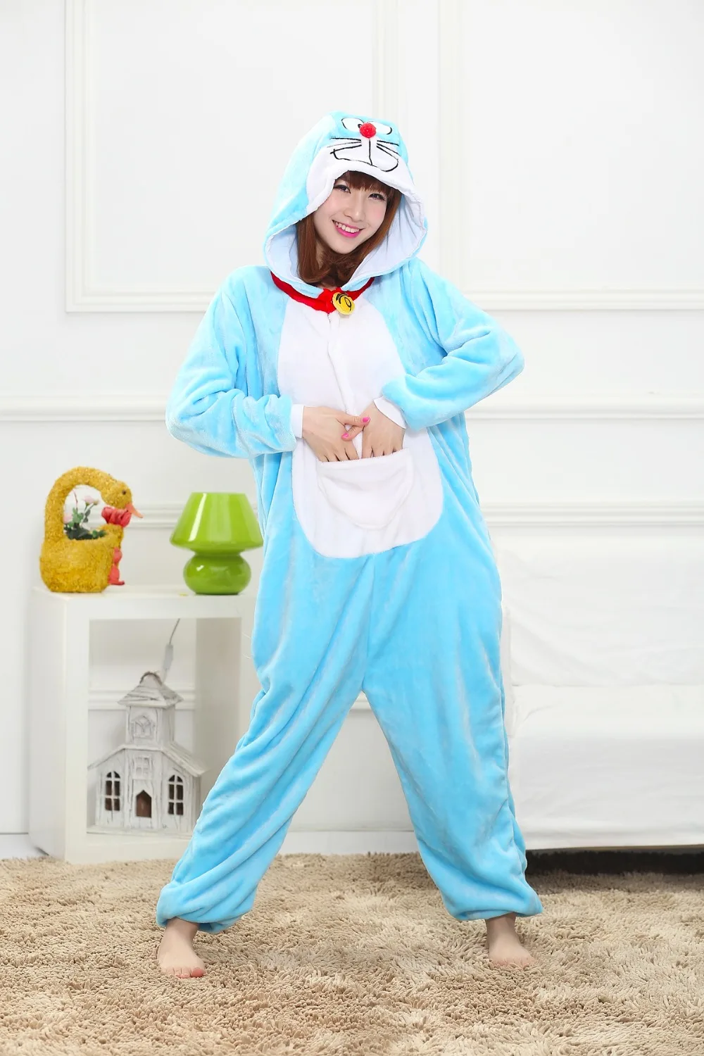 Drăguț Doraemon unisex adulti flanel animal Pijamale cosplay Pijama body-uri Pijamale femei Seturi de pijamale Halat