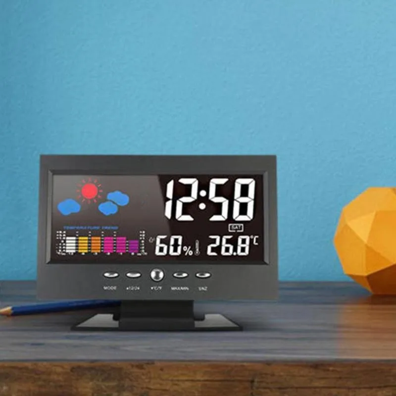 1buc Radio cu Ceas Electric de pe Desktop Ceas Deșteptător Cu Proiecție Digitală Acasă Ecran cu Ceas Decor Sunet de Control LCD cu Iluminare din spate R R1C3