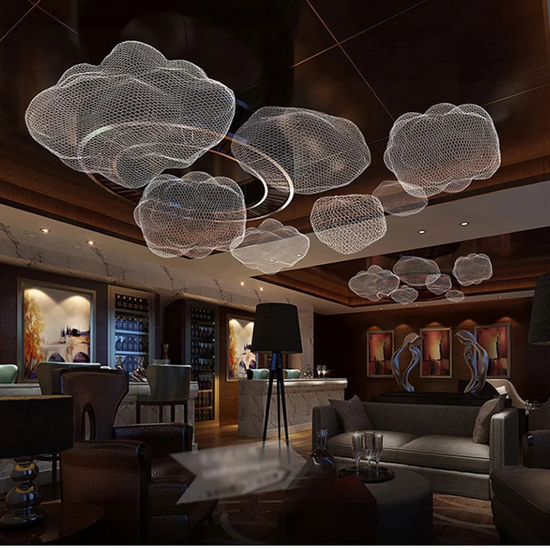 Modern Plutitoare Nor Lampa Hotel Restaurant Pandantiv Lumini pentru Office Bara de Iluminat cu Design de Artă Suspendate de Lumină LED-uri de Iluminat