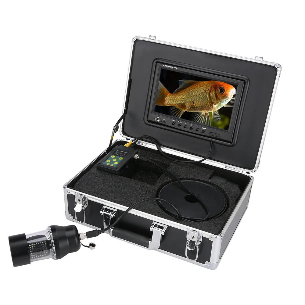 GAMWATER 9 Inch DVR Recorder Pescuit Subacvatic cu Camera Video Pește Finder 38 Led-uri de 360 de Grade de Rotație Camera de 20m 50m 100m