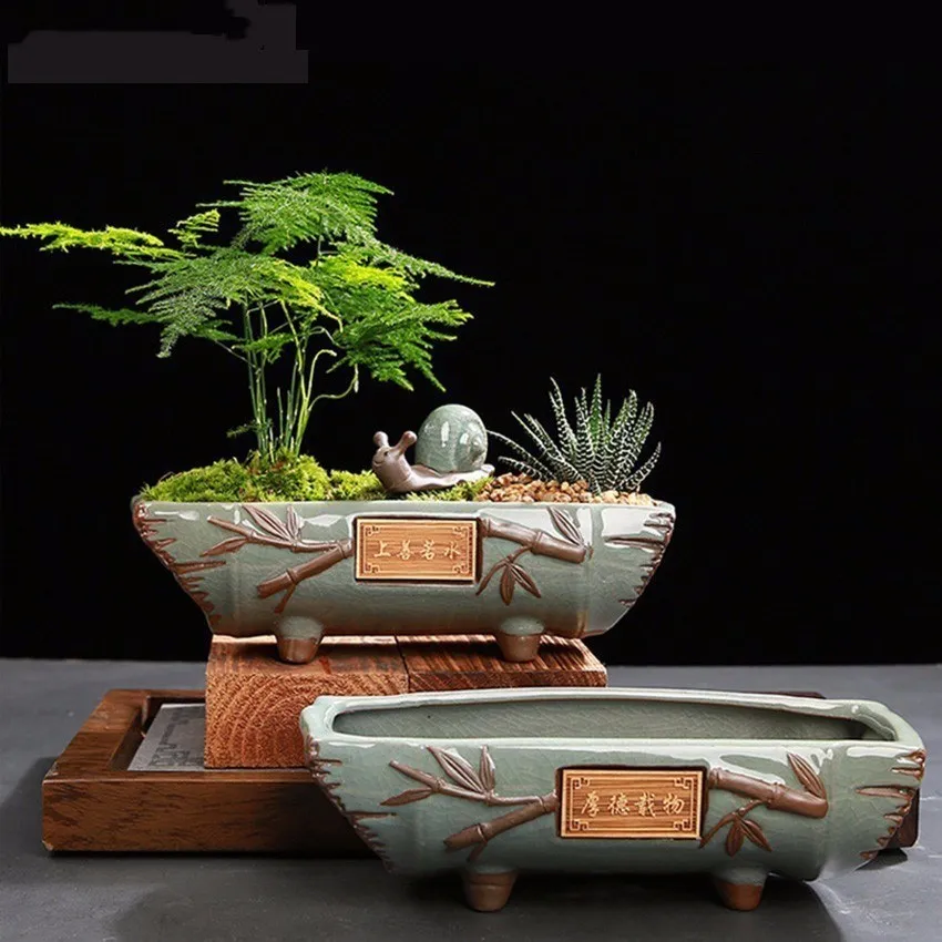 Creative Ceramice de epocă Ghiveci Simplu Planta Suculenta Container Verde Plantat Bonsai Vase Ghiveci Decor Acasă