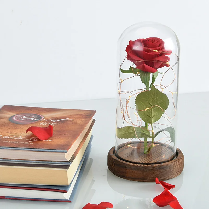 LED-uri de Ziua Îndrăgostiților Cadou de Nunta de Decorare Flori Artificiale de Trandafir 2021 Anul Nou Decor Dia De San Valentin Flori Artificiale