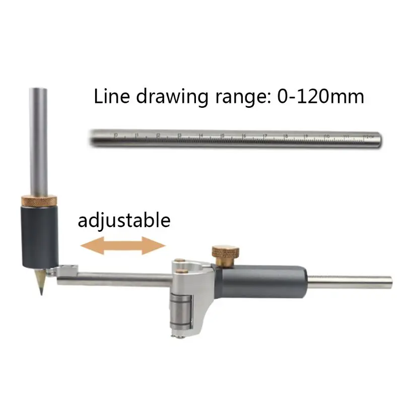 Prelucrarea lemnului Tâmplar Liniar Drept Arc de Curba Scriber Paralel Instrument de Măsurare Desen Linie cu Ecartament 2 Creioane pentru Cadou