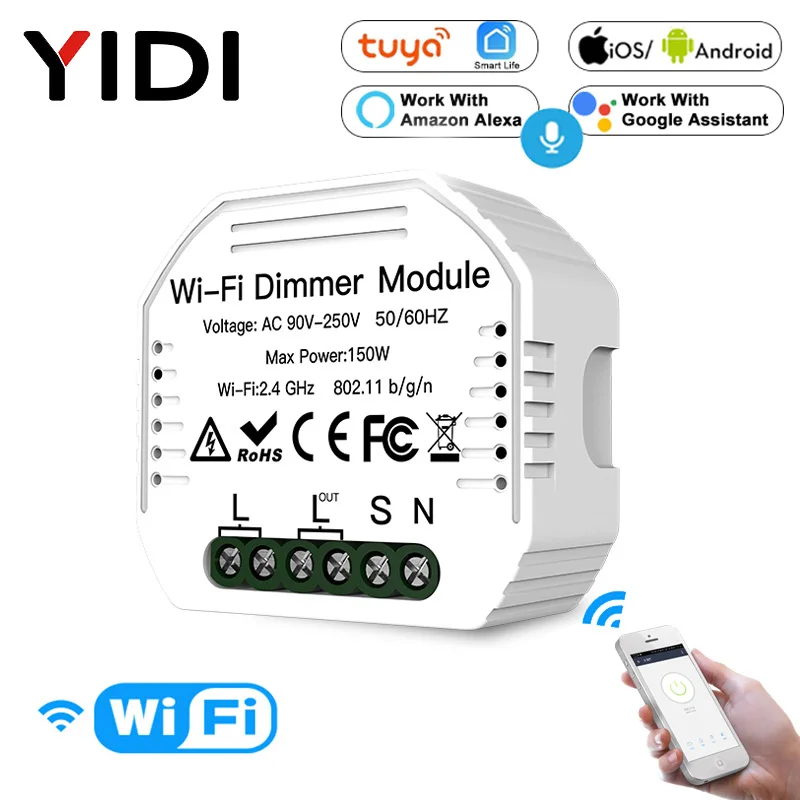 1/2 Modul Inteligent Wifi Dimmer Switch Întrerupător Modulul Wireless Tuya Aplicația Control Vocal Întrerupător De Lumină Variatoare Alexa De Start Google