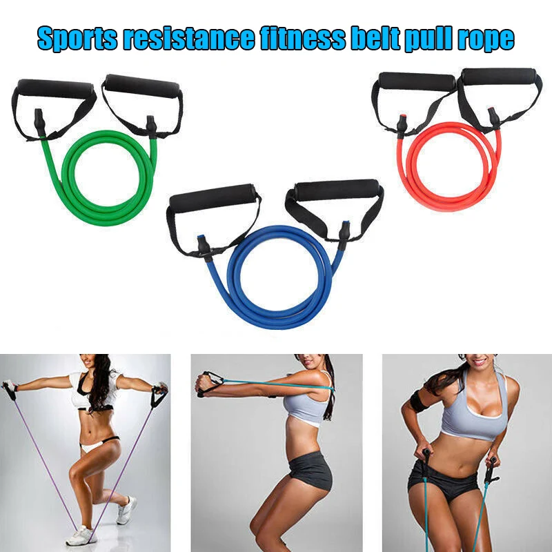 Sport Rezistență De Fitness Benzi Elastice De Întindere Sală De Gimnastică Exercițiu Trupa Cablu WHShopping
