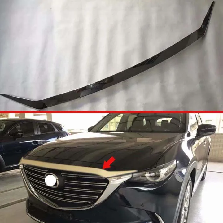 Pentru Mazda CX-9 CX9 2017 2018 2019 ABS, Capota Fata Capota Grătar Grila Bara Buze Plasă de Garnitura Capac Turnare Mașină de Styling Kit Sticker