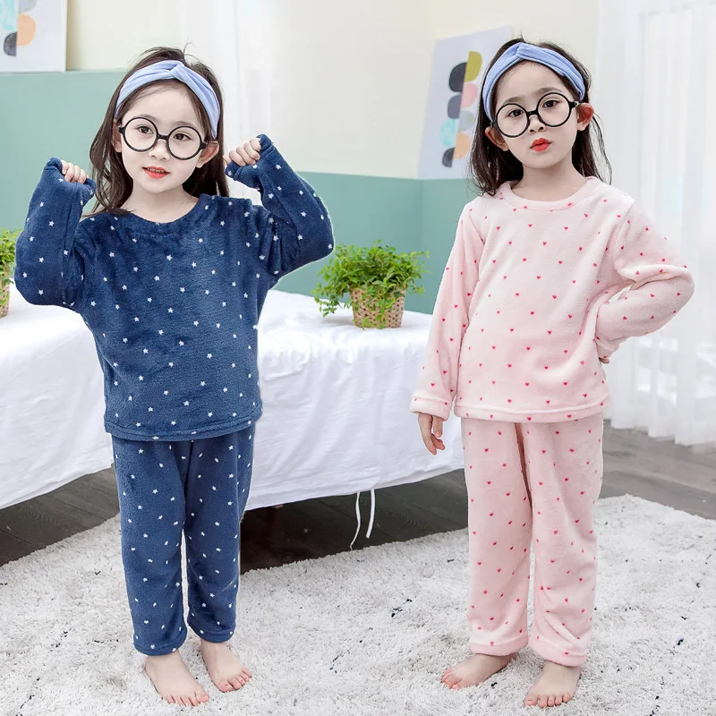 Noua Toamna Iarna Pentru Copii Fete Baieti Haine Set De Pijama De Flanel De Lână Copil Copil Cald Catoon Poarte Pijamale Copii Acasă Costum 1-8