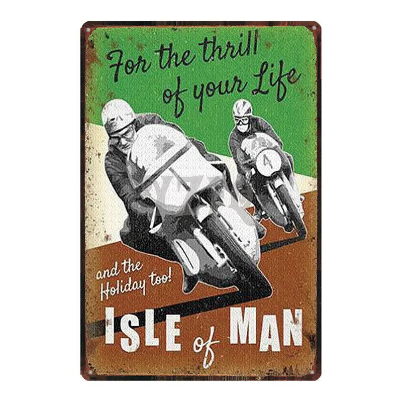 Isle Of Man TT Motocicleta Tin Semne Placa de Metal Vintage Shabby Chic Perete Pub Bar, Magazin, Garaj Decor Acasă DU-3770A