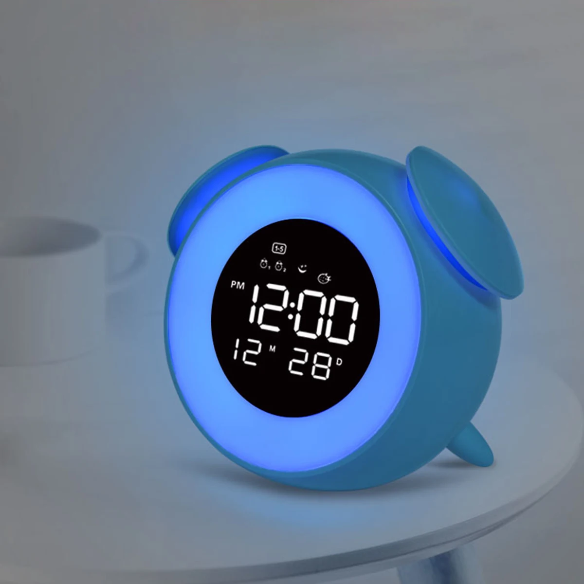 Wake-up Light Răsărit Ceas Deșteptător Reglabile Digital de Alarmă cu Amânare Modul Noptiera de Lumină Ambientală