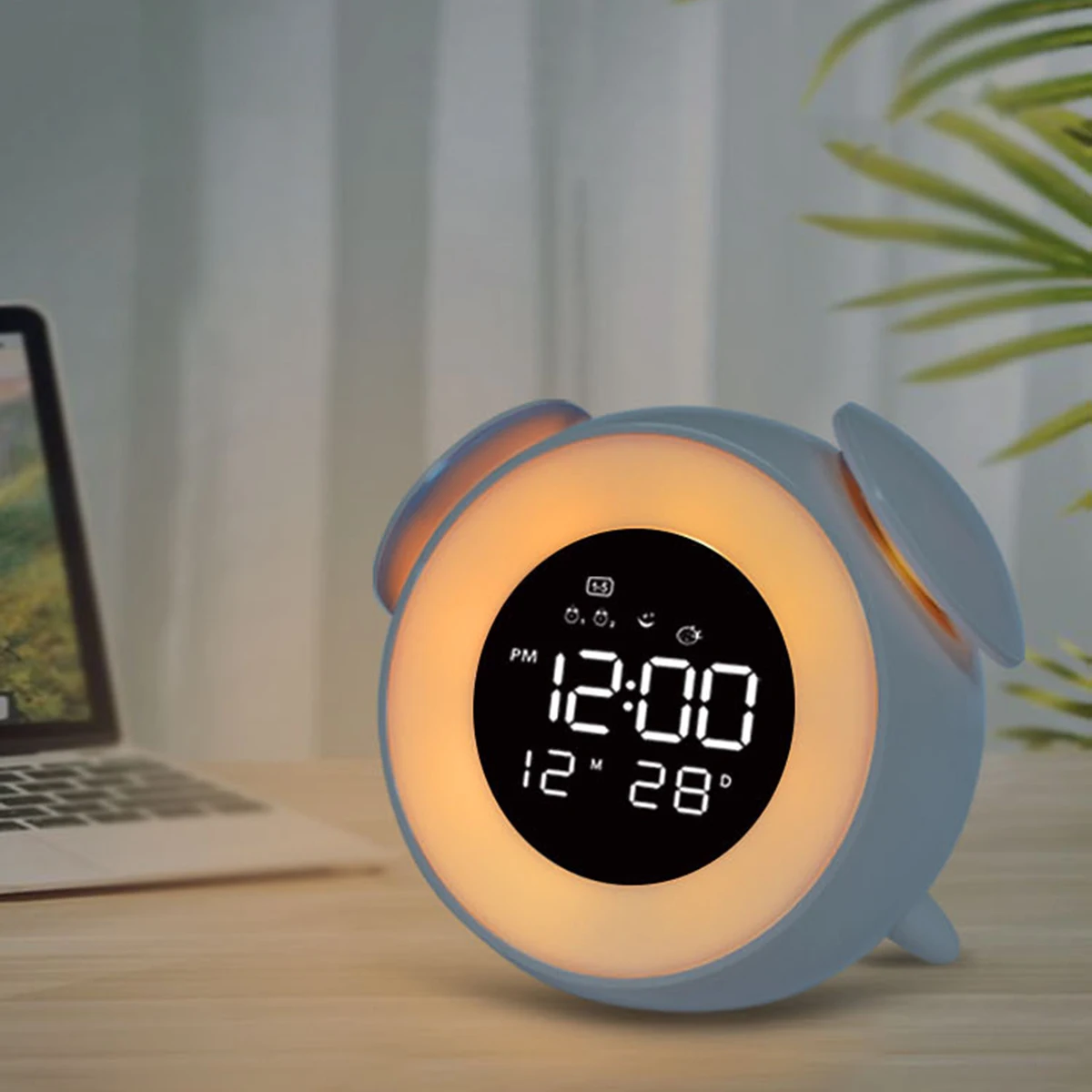 Wake-up Light Răsărit Ceas Deșteptător Reglabile Digital de Alarmă cu Amânare Modul Noptiera de Lumină Ambientală