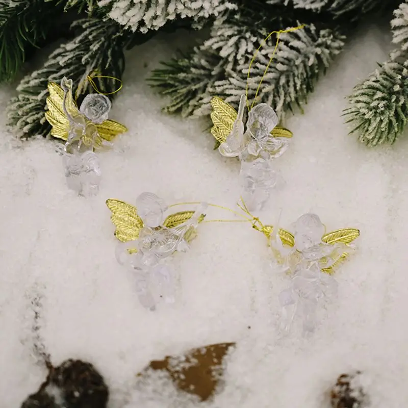 20buc Transparent Înger Papusa Decorare Pom de Crăciun Agățat Pandantiv Ornamente Petrecere Acasă Decor Copii Jucărie Cadou