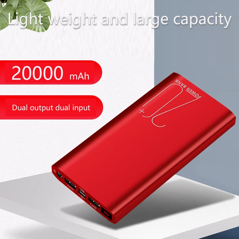20000mAh Power Bank 20000 mAh Ultra-subțire Powerbank Extern Încărcător Poverbank Pentru iPhone 6 7 8 Xiaomi Mi 9 Telefon Mobil