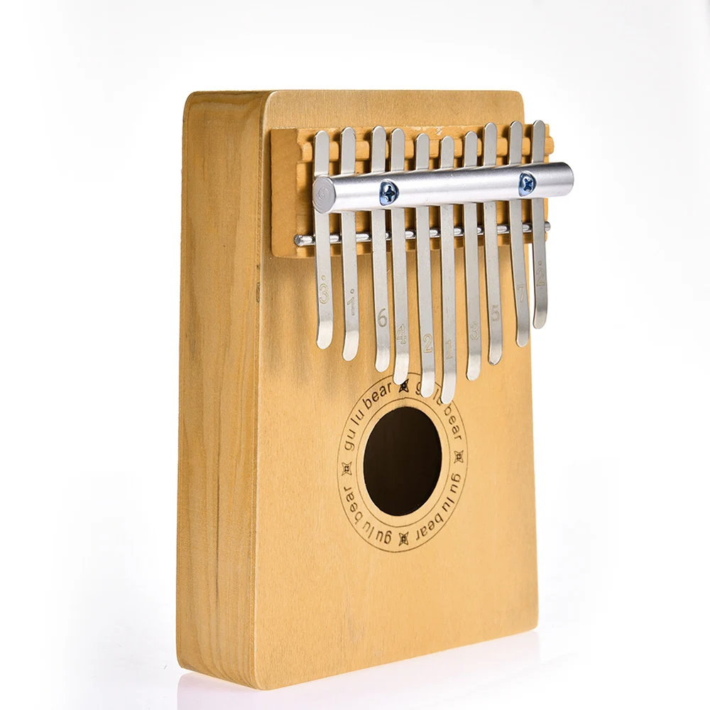 Corpul-Muzicale-Instrumentul de 10 Chei Kalimba Portocaliu Degetul mare Pian din Lemn de Mahon Pentru Incepatori Kalimba Sac cu DIY