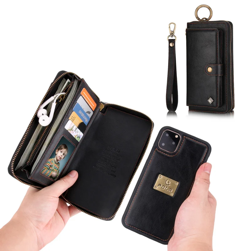 Multifunctional moda cu fermoar portofel mobil pentru iPhone 6 6S 7 8 Plus XR XS MAX 11 Pro max fhx-r1b multi-slot pentru card de portofel