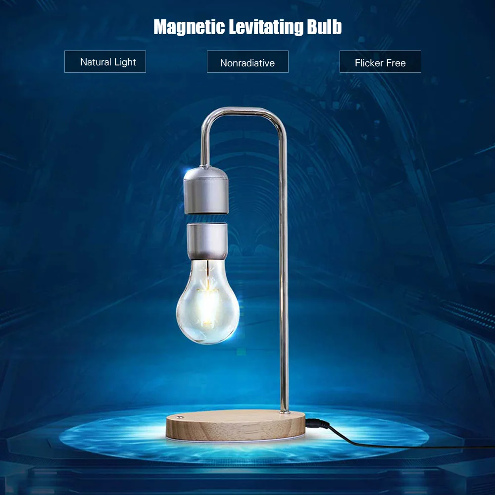 Levitație magnetică Plutitoare Bec Birou Lampă de Masă Lumină de Noapte Cu Suport Lampă pentru Camera de Biroul de Acasă Decorare 100-240V