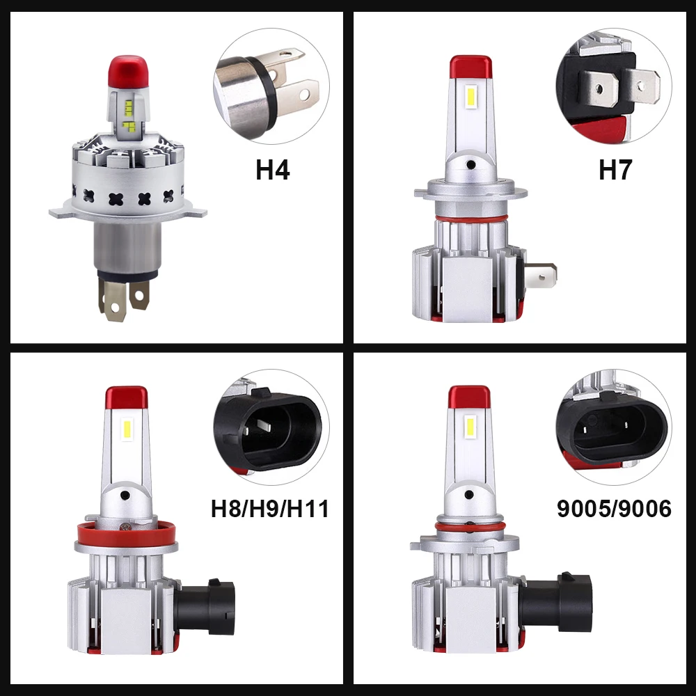 EURS becuri LED Faruri Auto Bec led H4 H7 H8 H9 H11 HB3 9005 HB4 9006 55W 12000LM Plug-N-Play Auto far 6000K lampă de Ceață