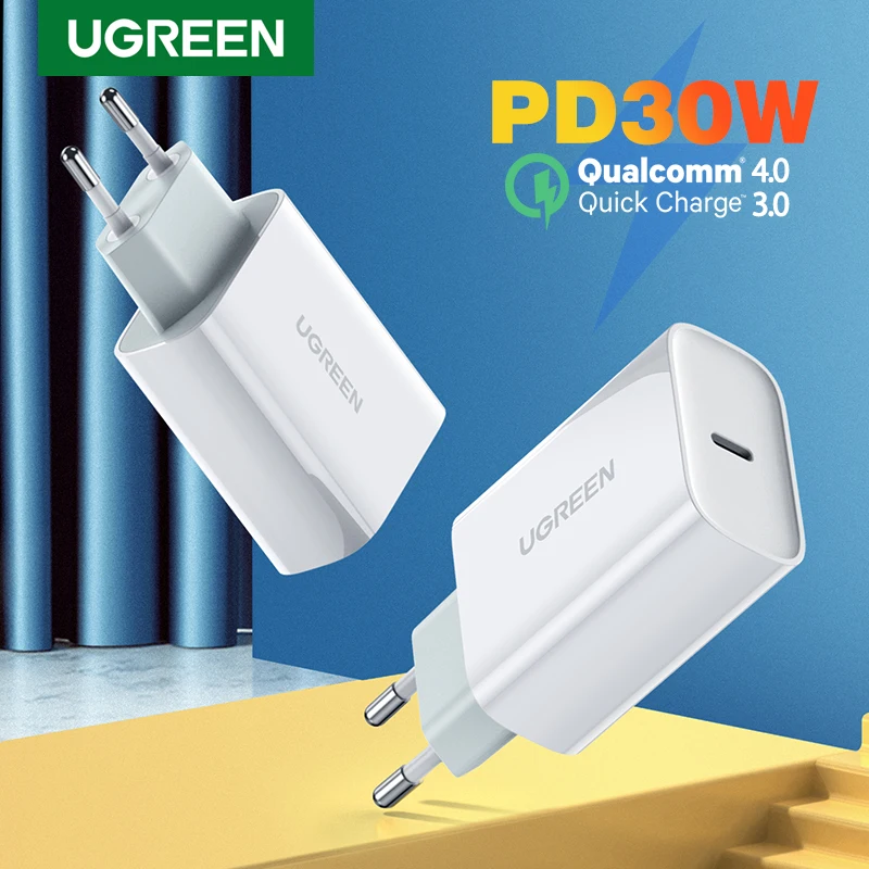Ugreen PD Încărcător 30W USB de Tip C, Încărcător Rapid pentru iPhone 12 X Xs 8 Macbook Telefon QC3.0 C USB de Încărcare Rapidă 4.0 3.0 QC PD Încărcător