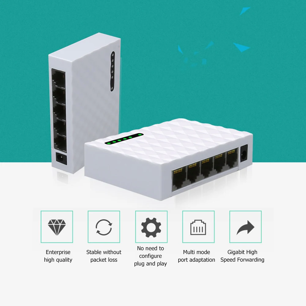 5 Porturi 1000M Gigabit Switch de Rețea UE/US Acasă Monitor RJ45 LAN Desktop Fast Ethernet HUB Șunt Portable Network HUB de Comutare
