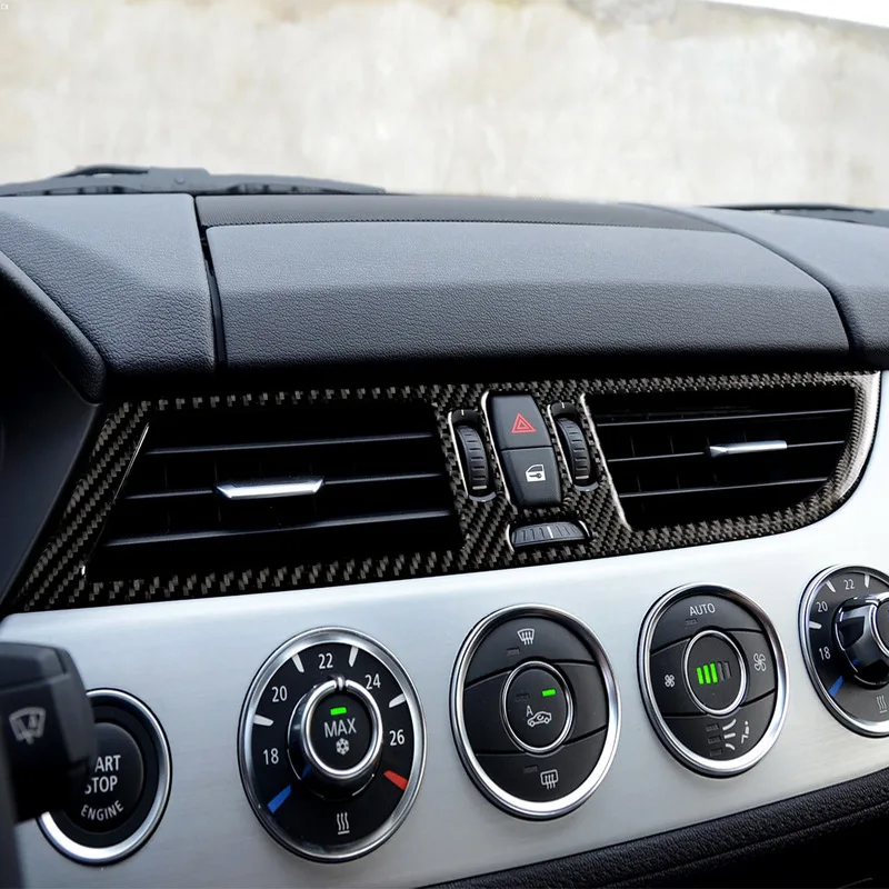 BOOMBLOCK fibra de carbon Mașina de centru de Aer Conditionat de Evacuare Cadru Autocolant Garnitura capac accesorii de interior pentru BMW Z4 e89 2009-