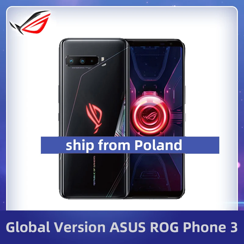 Versiune globală ASUS ROG Telefon 3 ZS661KS 5G Smartphone Snapdragon 865/865Plus 6000mAh NFC Android Q 144Hz Jocuri Telefon ROG3