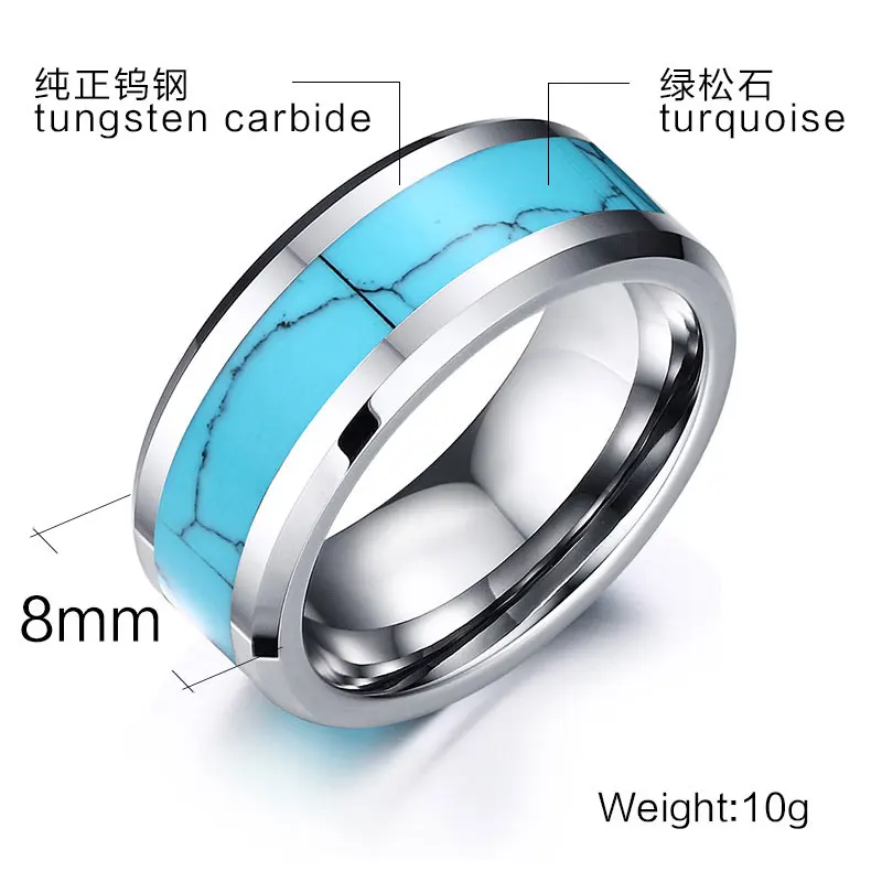 8mm SUNNERLEES Moda Bijuterii Oțel Inoxidabil Inele Real Carbură de Tungsten Inel Femei Bărbați TCR-023