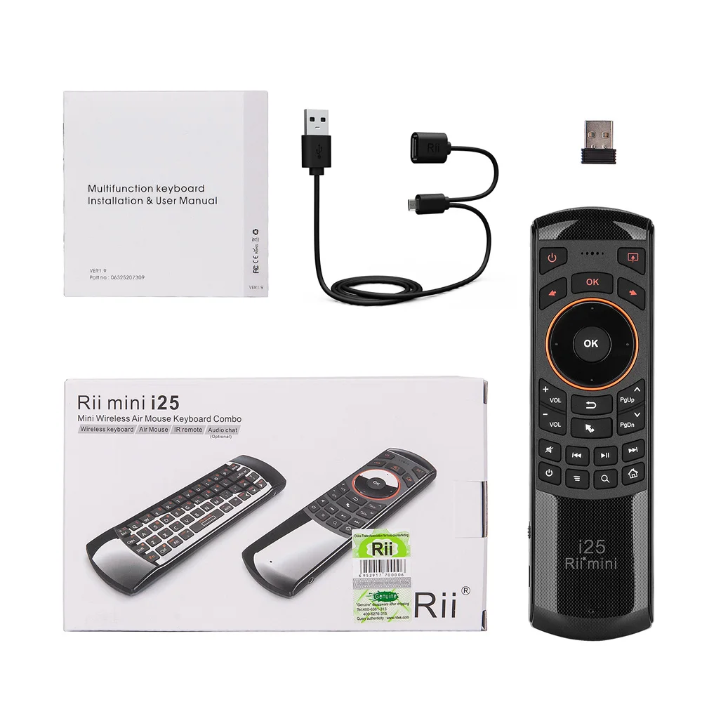 Rii mini i25 Russian Keyboard Fly Mouse-ul de Control de la Distanță cu Programabil Cheie Pentru Smart TV Android TV Box Foc TV
