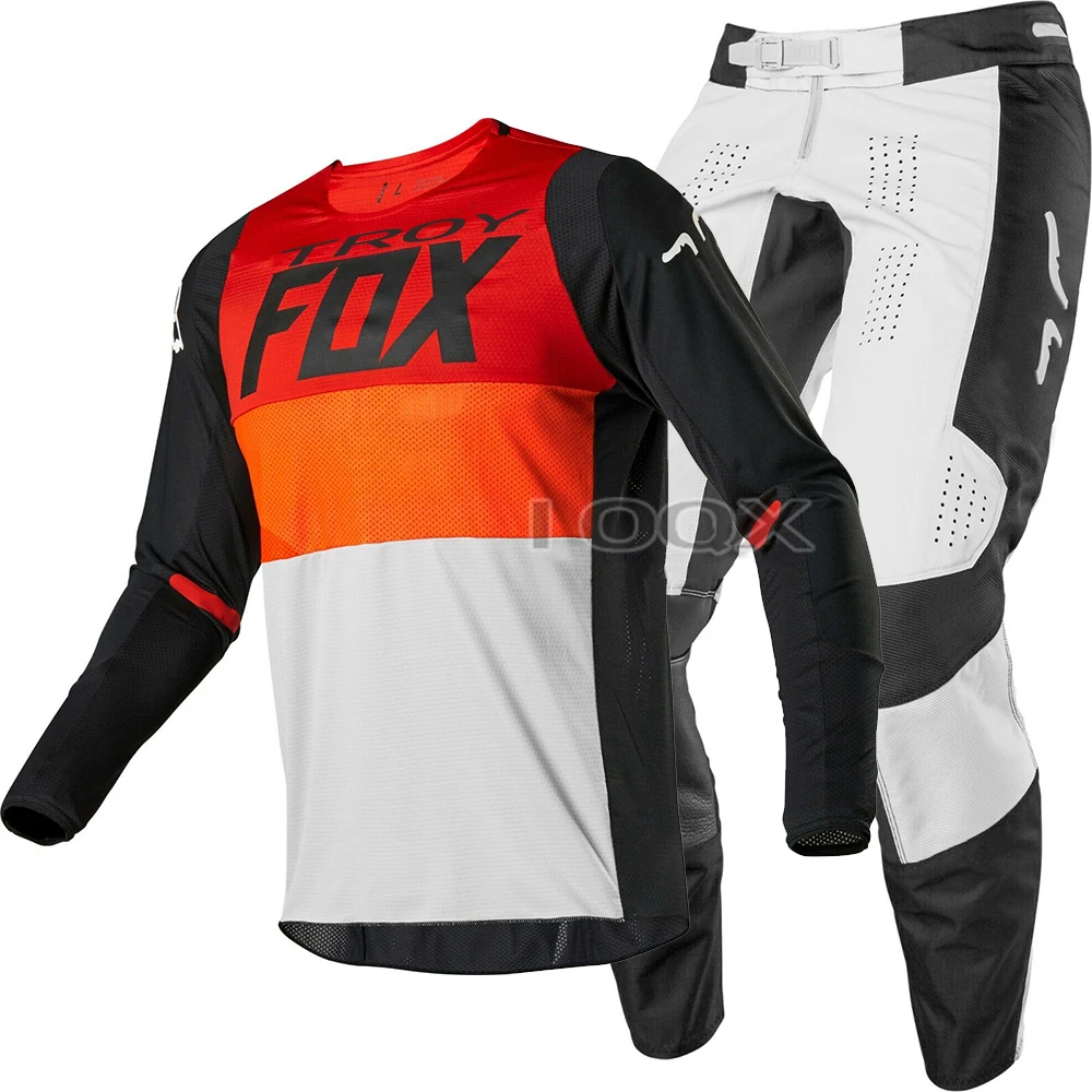 2020 TROY FOX MX/ATV-uri de Curse 360 Linc Jersey & Pant Combo Gri/Portocaliu MX ATV Motocross de Viteze Set
