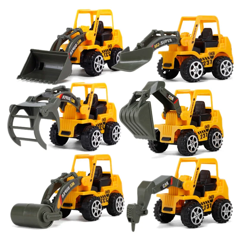6 Stiluri Mini Turnat Sub Presiune Construcție Din Plastic De Inginerie Vehicul Masini Excavator Model De Jucarii Pentru Copii Băieți Cadou