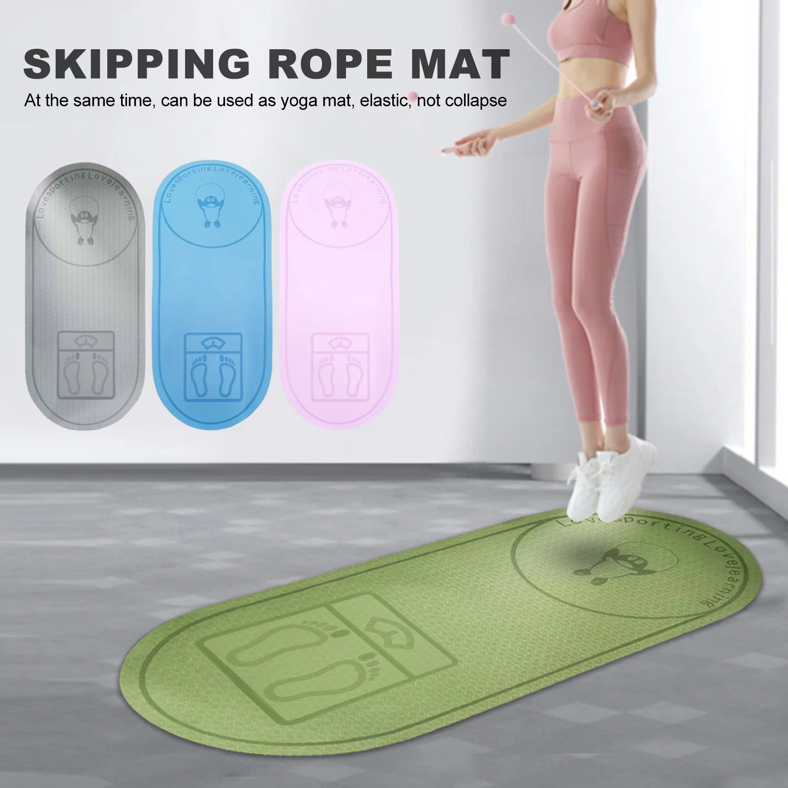 Non-Alunecare Mat TPE Yoga Mat Sari Coarda Sărind peste Etaj programe de Antrenament Pentru Sport Tampoane Tăcut Yoga Pad Texturat Grosime de 6mm de Înaltă Densitate