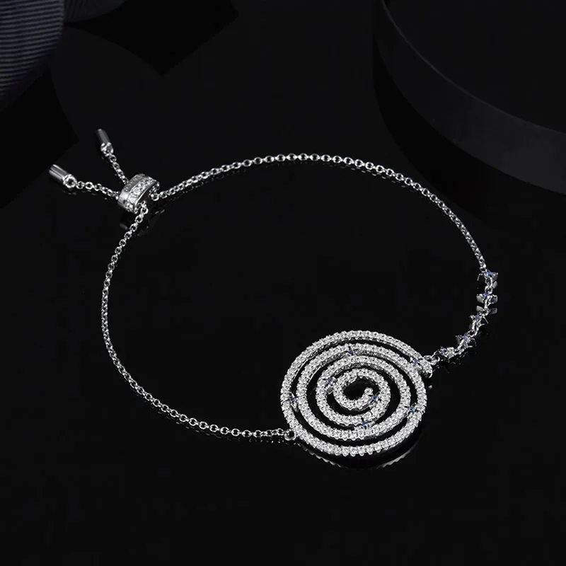 SLJELY Design de Brand Argint 925 Misterios Koru Spirală Mandala Bratara Micro CZ Pietre Zircon Femei Bijuterii de Lux