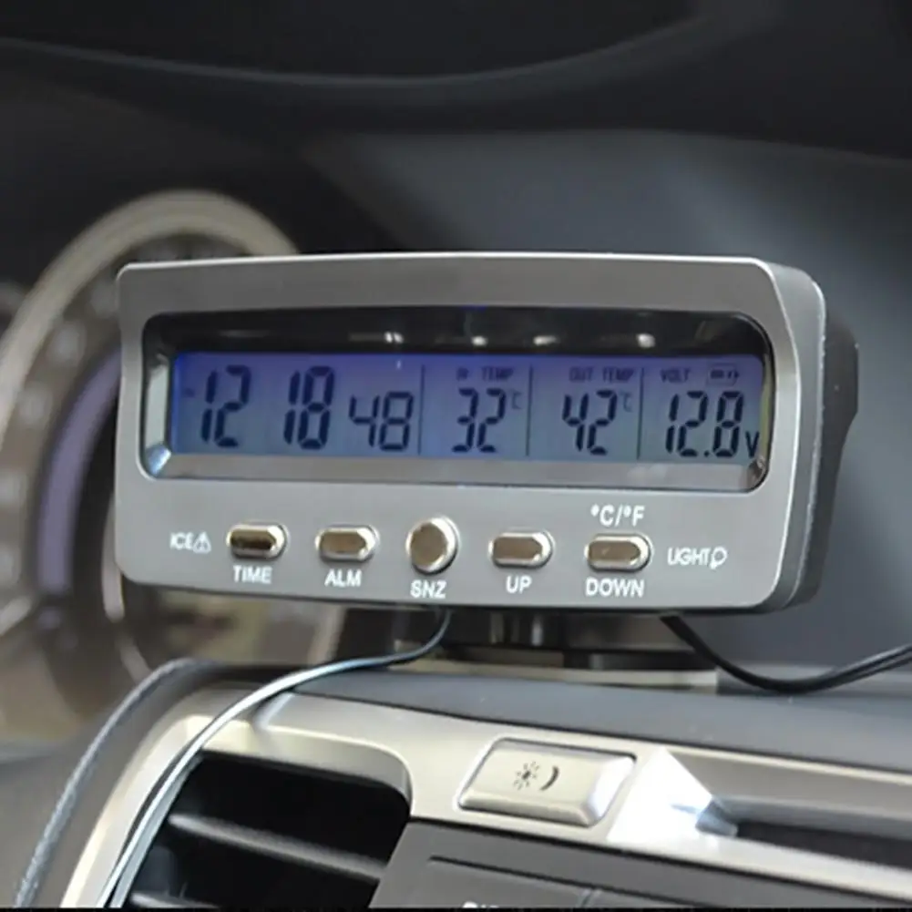 Nou Tip 3-in-1 Multi-funcțional, Mașină de Ceas Interior Exterior Termometru Voltmetru ABS Material Ceas Cu Display LCD cu iluminare din spate