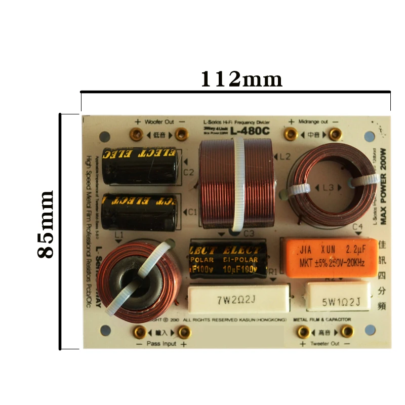 DIYLIVE KASUN L-480C 2 cu trei căi, 4-difuzor de unități (mari + mediu +2* bass) hi-fi de uz casnic difuzoare Audio Jiasun Separator filtru