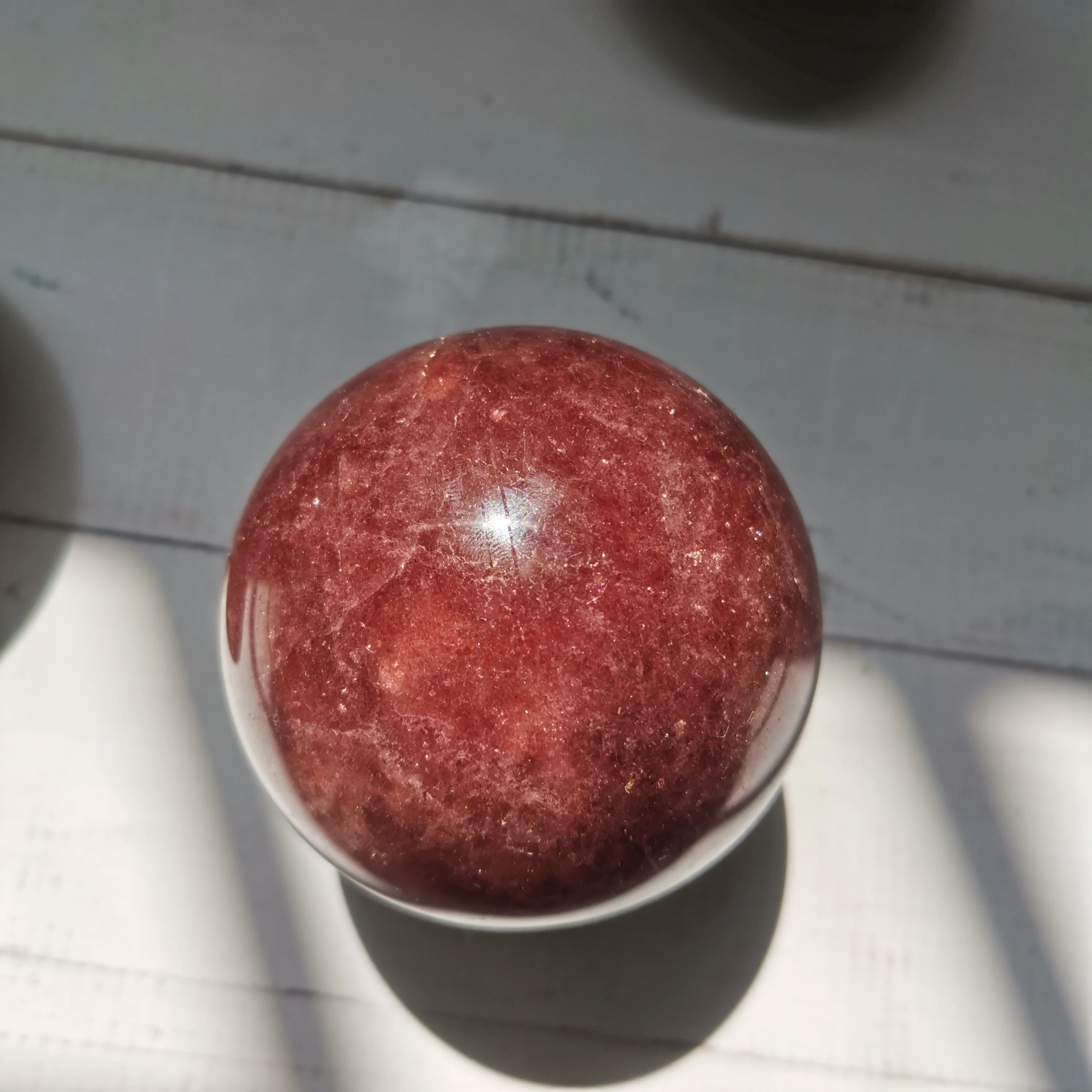 De aproximativ 6-7cm Naturale căpșuni roșu de cuarț bile de Cristal pietre pretioase sfera meditație reiki de vindecare chakra pentru decor acasă